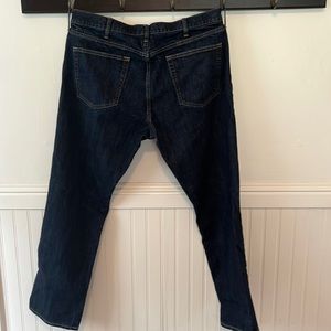 Slim dark wash, soft , excellent condition, 38 x 32